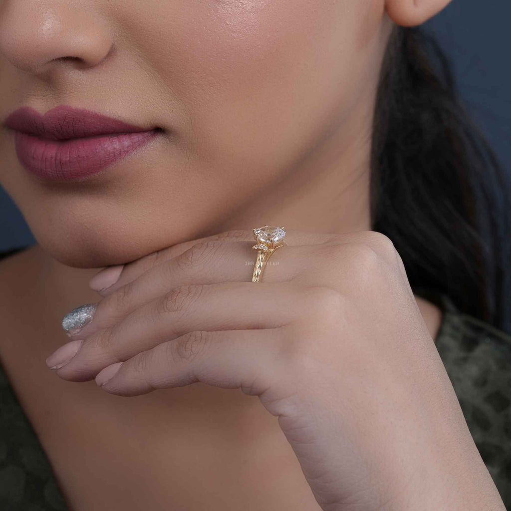 1.80CT Pear Cut Vintage Wedding Anniversary Promise Rose Gold Moissanite Ring - JBR Jeweler