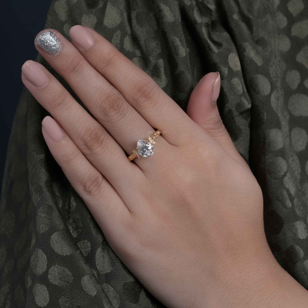 1.80CT Pear Cut Vintage Wedding Anniversary Promise Rose Gold Moissanite Ring - JBR Jeweler