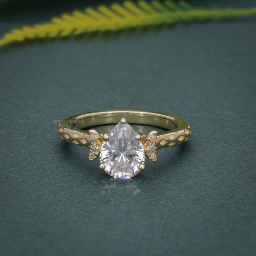 1.80CT Pear Cut Vintage Wedding Anniversary Promise Rose Gold Moissanite Ring - JBR Jeweler