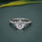 1.80CT Pear Cut Vintage Wedding Anniversary Promise Rose Gold Moissanite Ring - JBR Jeweler