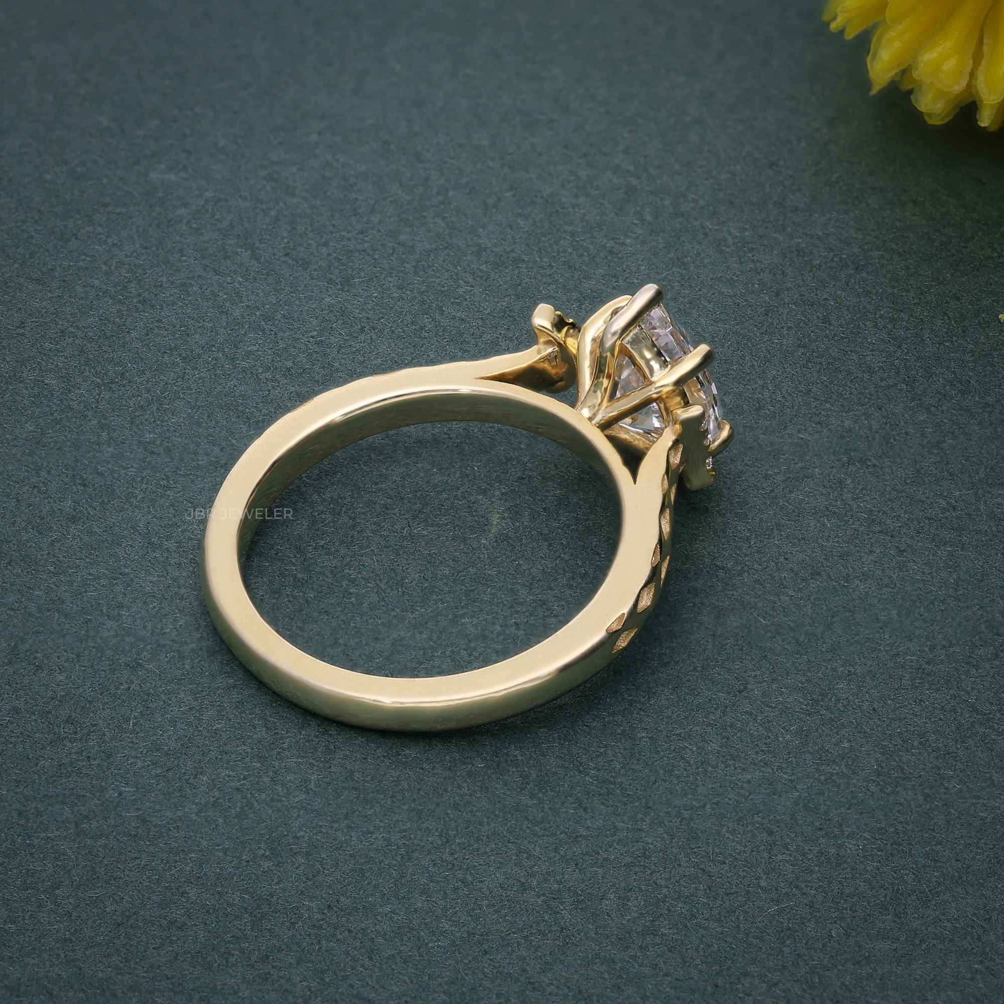 1.80CT Pear Cut Vintage Wedding Anniversary Promise Rose Gold Moissanite Ring - JBR Jeweler