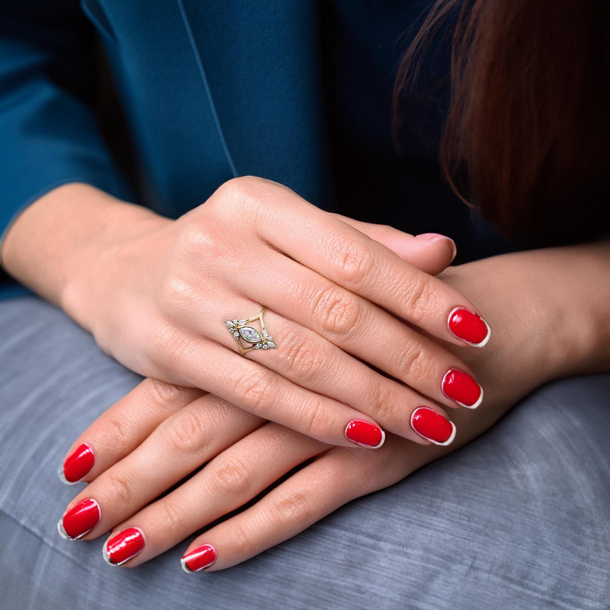 Audrey-Inspired 1.90 CT Bezel Diamond Engagement Ring