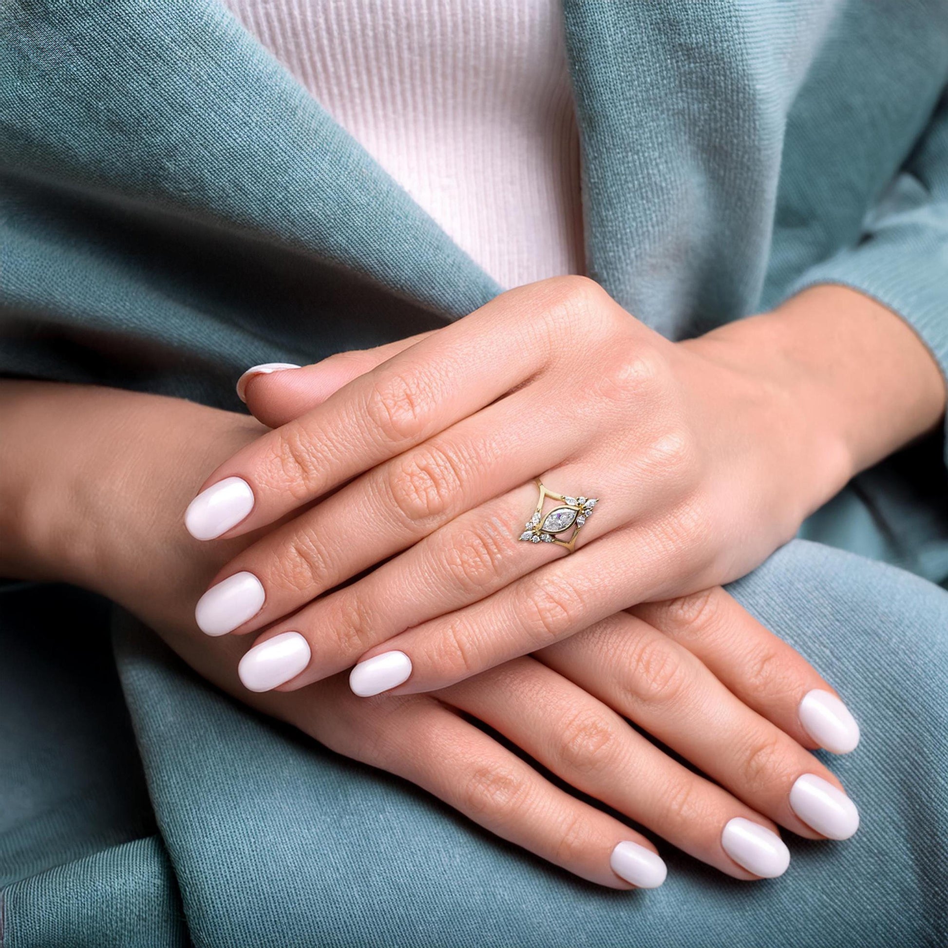 1.90 CT Marquise Bezel Ring in Elegant Vintage Style