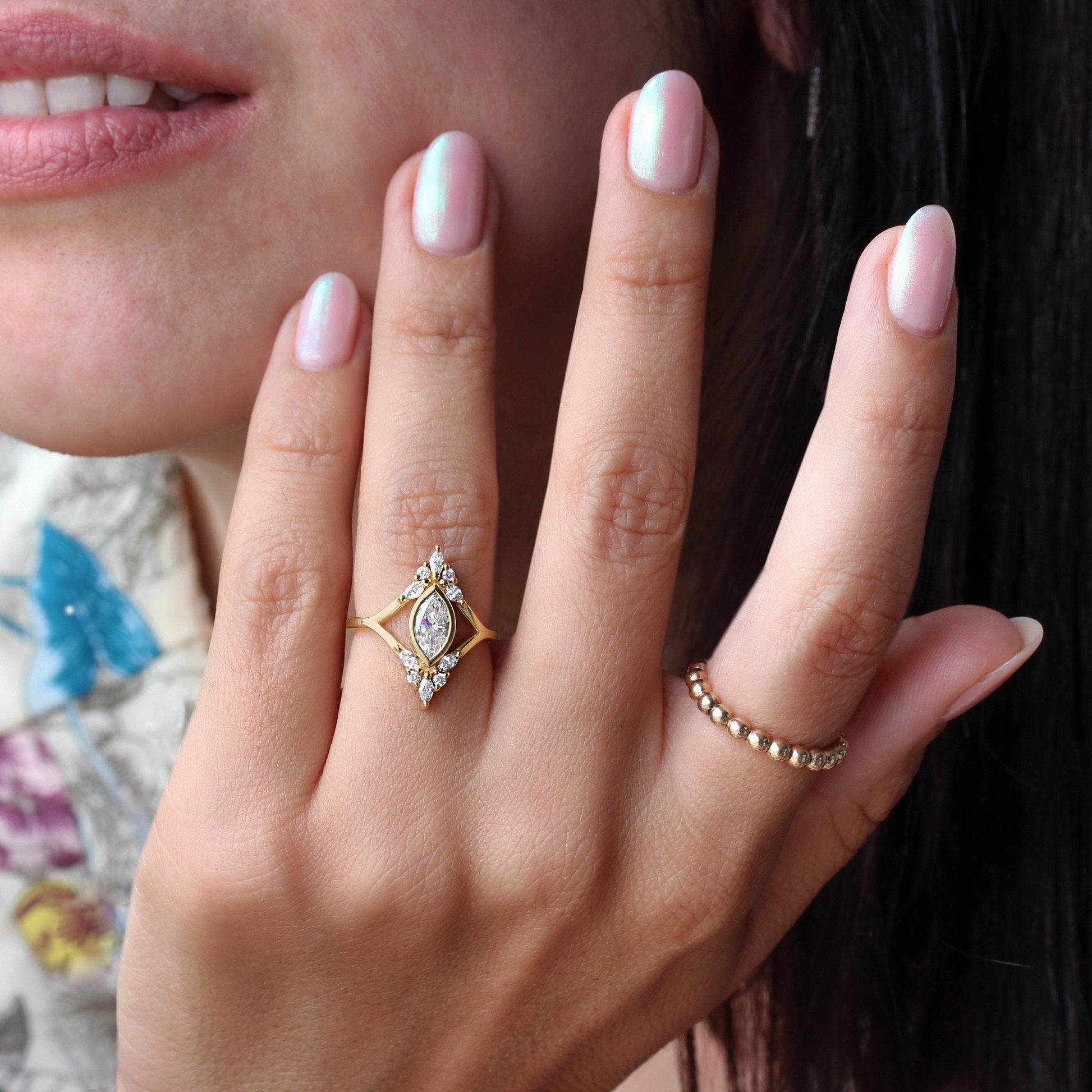 1.90 CT Marquise Diamond Ring – Deco-Inspired Style