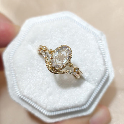 1.90 CT Oval Art Deco Floral Engagement Ring