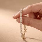 emerald and round lab diamond bracelet