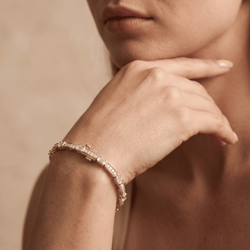 emerald and diamond gold bracelet