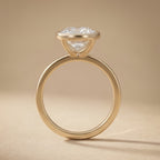 10K round diamond ring on hand