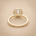 Round cut lab grown diamond in bezel setting