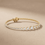 Round lab grown diamond bracelet for her