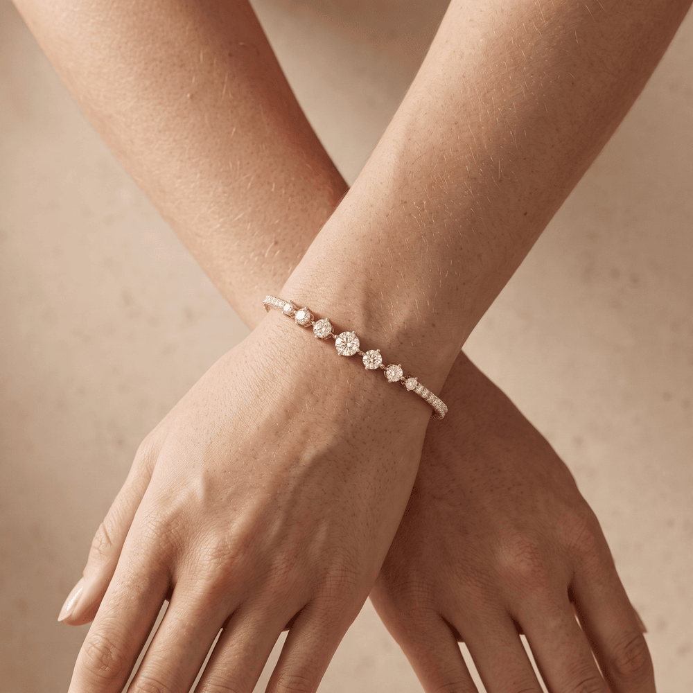 Lab grown diamond gold bracelet gift