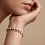 Solid gold tennis bracelet for women