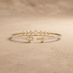 Gold tennis bracelet with lab diamonds