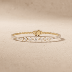 10K gold round lab diamond tennis bracelet