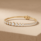 10KT solid gold diamond tennis bracelet