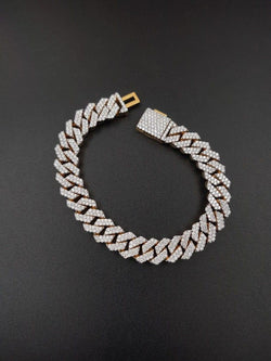 11MM Cuban link Iced out VVS Moissanite Diamond HipHop Miami Cuban link Bracelet - JBR Jeweler