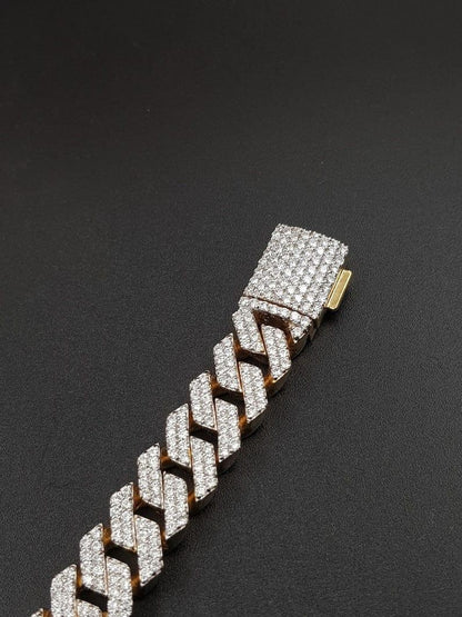 11MM Cuban link Iced out VVS Moissanite Diamond HipHop Miami Cuban link Bracelet - JBR Jeweler