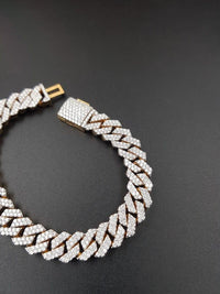 11MM Cuban link Iced out VVS Moissanite Diamond HipHop Miami Cuban link Bracelet - JBR Jeweler