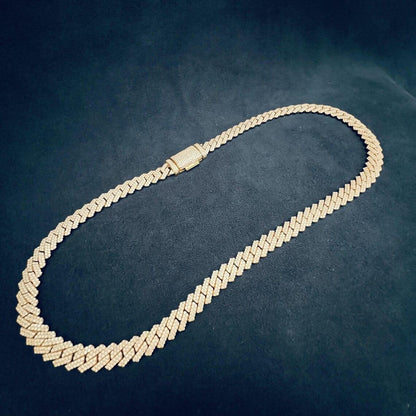 12MM VVS Round Moissanite Diamond Cuban link Chain - JBR Jeweler