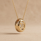 Oval Lab Diamond North South Bezel Solitaire Pendant Necklace