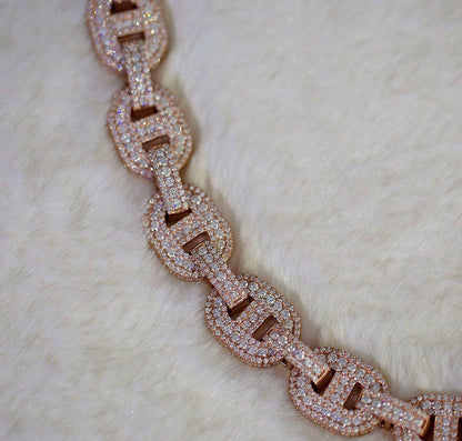 14 MM 20 Inches VVS Round Moissanite Diamond Cuban link Chain S925 Rapper chain - JBR Jeweler