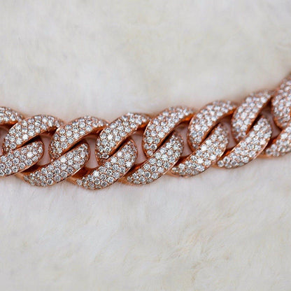 14 MM VVS Moissanite Diamond Iced Out Hip Hop Cuban link Chain - JBR Jeweler