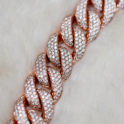 14 MM VVS Moissanite Diamond Iced Out Hip Hop Cuban link Chain - JBR Jeweler