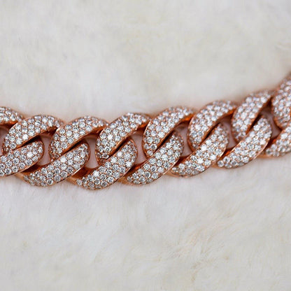 14 MM VVS Moissanite Diamond Iced Out Hip Hop Cuban link Chain - JBR Jeweler