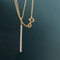 14K moissanite Diamond Bar Vertical Bar Pendant Gold Bar Layering Necklace - JBR Jeweler