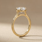 Round Moissanite Cathedral Bridal Ring Side Profile