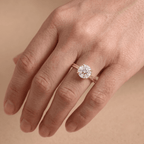 Cathedral Ring Moissanite Proposal Gift for Her on womens finger