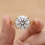 14K Gold Cathedral Setting Ring on Hand