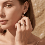14K solid gold lab diamond ring for women
