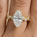 Marquise lab diamond engagement ring for bridal wear