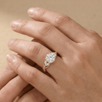Nature Inspired Lab Diamond Engagement Ring in 14K Gold