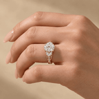 Unique Botanical Style 14K Gold Diamond Wedding Ring