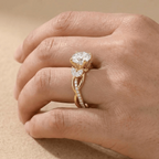 Nature Inspired Round Diamond Bridal Jewelry for Her