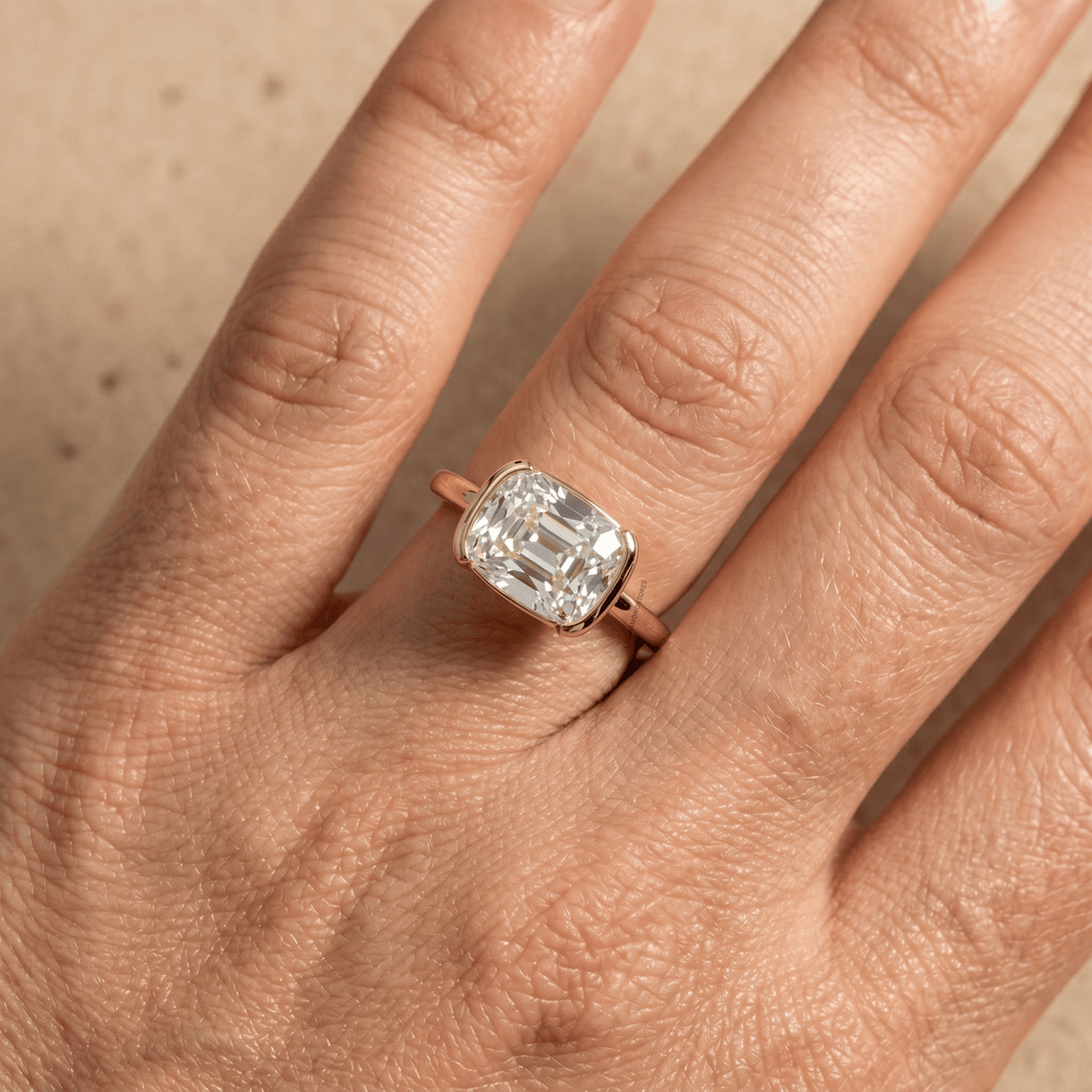14K gold lab diamond solitaire ring

