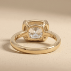 14K gold east west lab diamond ring