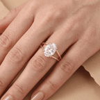 14K gold oval solitaire ring band detail