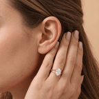 Eco-conscious oval lab diamond 14K gold engagement ring
