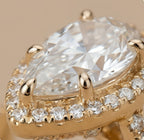 Hidden Halo Setting Detail on Gold Ring