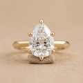 Conflict-free lab grown diamond pear solitaire in 14K gold