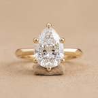 Conflict-free lab grown diamond pear solitaire in 14K gold