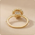 Round lab grown diamond ring top view