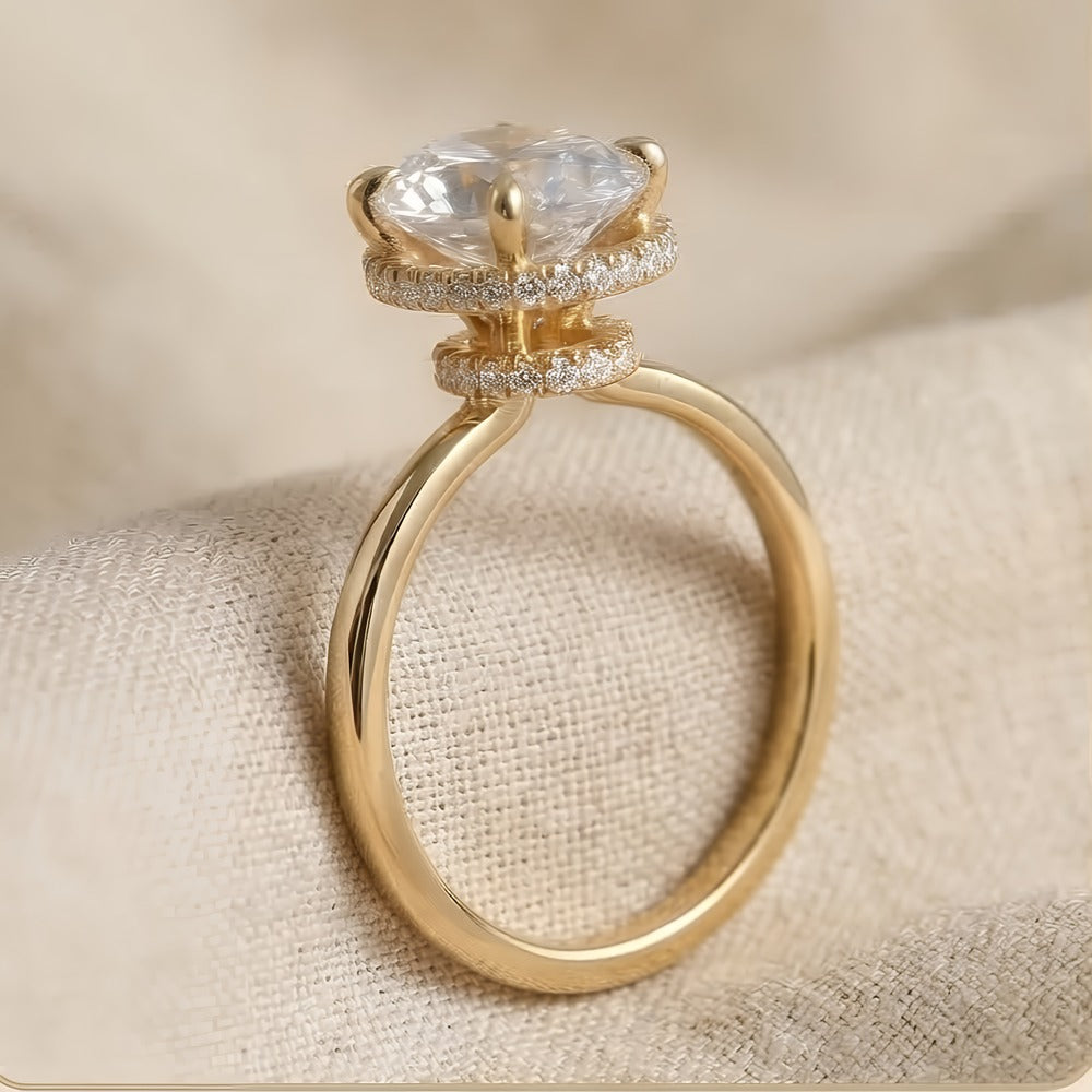 Ethically sourced oval diamond promise ring for her