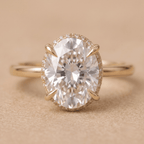 14K gold promise ring for her with oval lab grown diamond