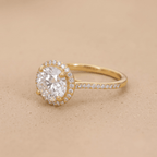 14K gold halo engagement ring for her