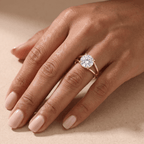 14K gold lab grown diamond ring on model's hand
