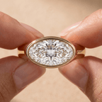 Old mine moval diamond east west ring